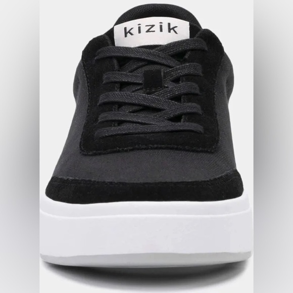 Kizik Men's Prague Lace-Up Suede Canvas Sneaker Size 8.5 US Black Shoes - Picture 2 of 8